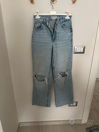 Jeans Zara wide leg strappati – Taglia 34 (XS)