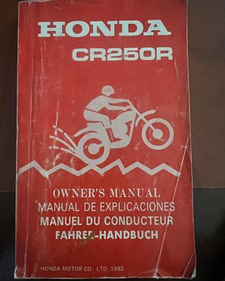Manuale del proprietario honda CR 250 R 1982 -