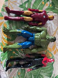 Set 3 Action Figure Marvel: Hulk, Iron Man, Spider