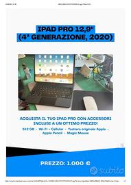 IPAD PRO QUARTA GENERAZIONE 2020 12,9 pollici