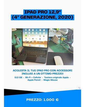 IPAD PRO QUARTA GENERAZIONE 2020 12,9 pollici