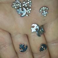 10 decorazioni mini ancora con strass