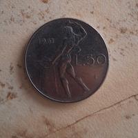 moneta vulcano 50 lire 1961