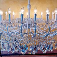 LAMPADARIO 20 LUCI CON GOCCE DI CRISTALLO 