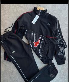 tuta lacoste nera senza cappuccio