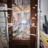 Doppia porta da incasso vetro decorato