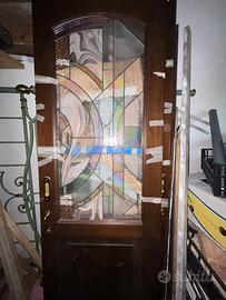 Doppia porta da incasso vetro decorato