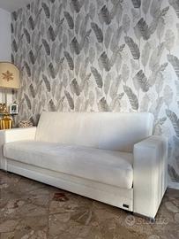 Divano letto con contenitore bianco