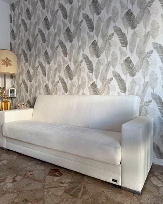 Divano letto con contenitore bianco