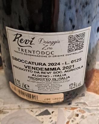 Reví Trento DoC Dosaggio Zero 2021 Millesimato