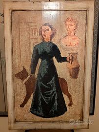 Quadro su tavola legno-Riproduzione la carceriera