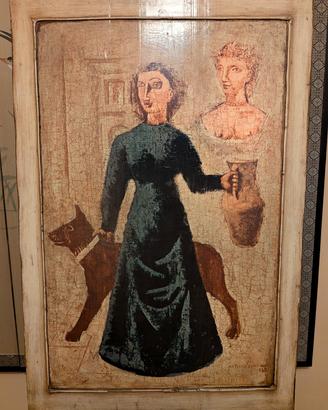 Quadro su tavola legno-Riproduzione la carceriera