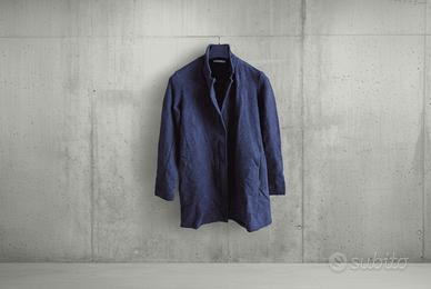 Trench Donna Eic-Pi TG. M Navy Blue Giacca Lunga