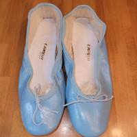 Ballerine Porselli azzurre passeggio tacco 0,5 cm