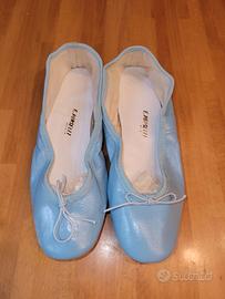 Ballerine Porselli azzurre passeggio tacco 0,5 cm