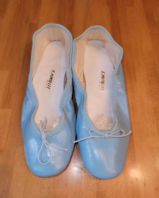 Ballerine Porselli azzurre passeggio tacco 0,5 cm
