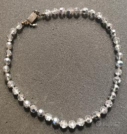 Collana vintage con perle vetro aurora boreale