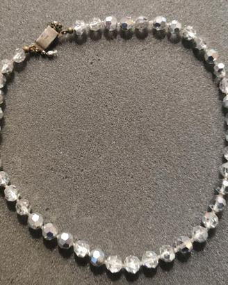 Collana vintage con perle vetro aurora boreale