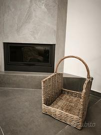 Cesta in vimini per legna 