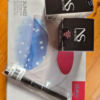 Lampada UV unghie con materiale per manicure