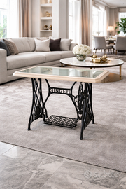 TAVOLINO IN GHISA "SINGER" COMPLETO CON PIANO TAVO