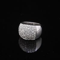 Anello domed in oro bianco 18 kt brillanti