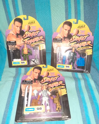 Set 3 Action Figures Street Fighter Guile - 1994