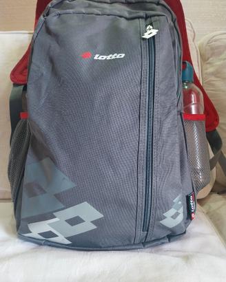 Zaino sportivo Lotto grigio-rosso multitasca