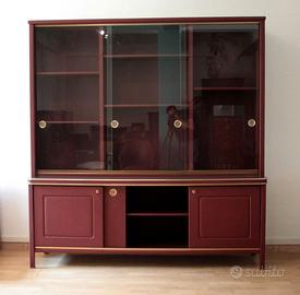 Credenza o libreria a due corpi pelle di Mascagni
