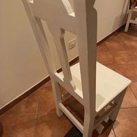 Sedie di legno massello colore avorio