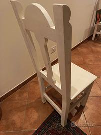 Sedie di legno massello colore avorio