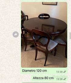 Tavolo rotondo allungabile stile classico Regency