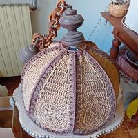 lampadario vintage in tessuto