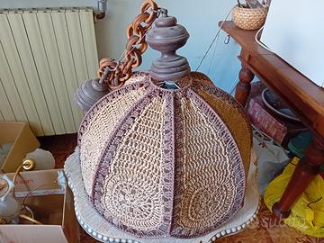 lampadario vintage in tessuto