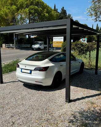 Pergola in alluminio con telo impacchettabile