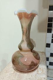 Vaso vintage in vetro opalino di Murano