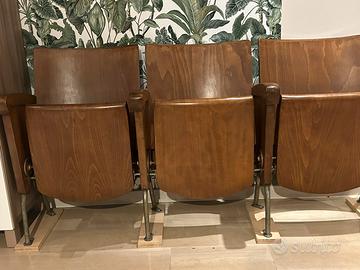 Sedie cinema legno vintage