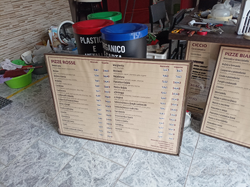 N' 4 Pannelli grandi per menù pizzeria