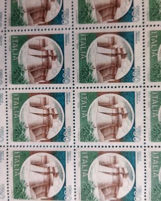 Foglio di francobolli in lire