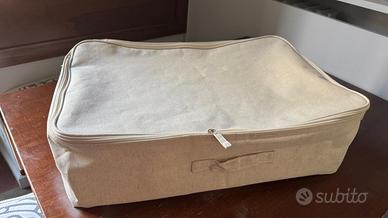 7 contenitori Muji in cotone e lino con cerniera