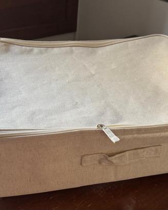 7 contenitori Muji in cotone e lino con cerniera