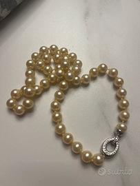 Collana di perle con chiusura in argento 925