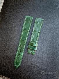 cinturino orologio verde pelle di coccodrillo 18mm