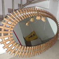 testiera comodini e specchio rattan