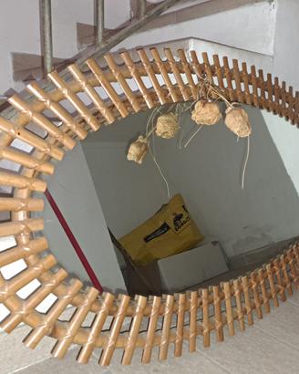 testiera comodini e specchio rattan