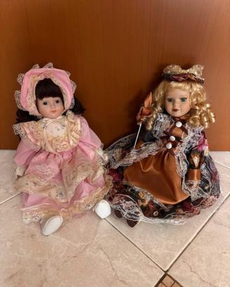 2 Bambole Porcellana Vintage