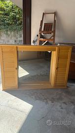 Specchiera in rovere massello con ante a persiana