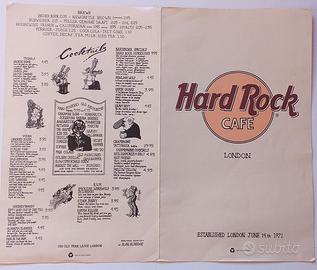 Hard Rock Cafè London MENU anni '90 ORIGINALE