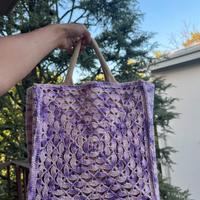 🌸 Shopper artigianale in cotone e juta 🌿