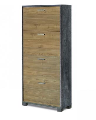 Scarpiera Salvaspazio 4 Ante 154 cm Legno Naturale